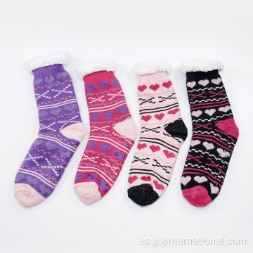 Flanaje de cordero más calcetines de piso cálidos gruesos